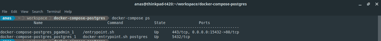 docker-compose ps