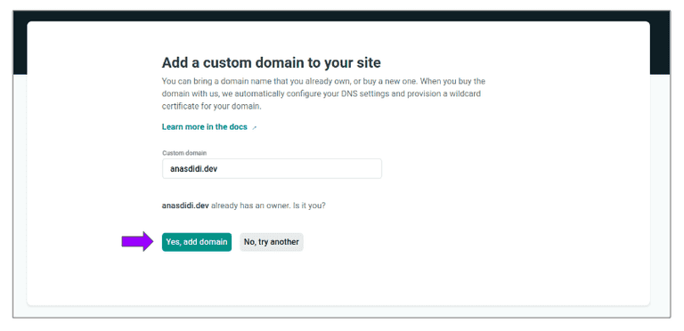 Add custom domain